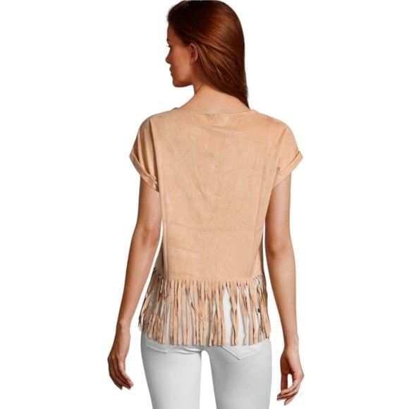 Romeo + Juliet Couture Boho Faux Suede Fringe Top Size Medium New with tags! - Picture 3 of 11